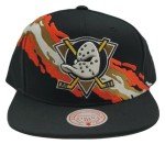 Mitchell & Ness Anaheim Ducks New NHL Retro Paintbrush Black Orange Era Snapback Hat Cap