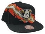 Mitchell & Ness Anaheim Ducks New NHL Retro Paintbrush Black Orange Era Snapback Hat Cap