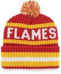 47 Calgary Flames Beanie Mens Womens Cuffed Pom Knit Winter Hat Bering Style, Stretch Fit, Red, One Size