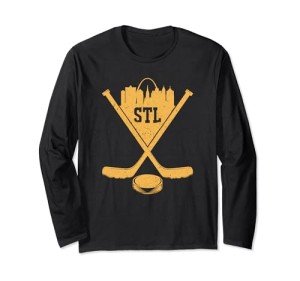 Vintage St. Louis Missouri Skyline Style Hockey Retro Long Sleeve T-Shirt