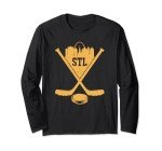 Vintage St. Louis Missouri Skyline Style Hockey Retro Long Sleeve T-Shirt