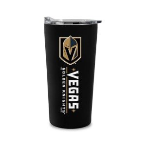 Rico Industries NHL Hockey Vegas Golden Knights 18oz Soft Touch, Easy Grip Tumbler