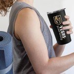 Rico Industries NHL Hockey Vegas Golden Knights 18oz Soft Touch, Easy Grip Tumbler