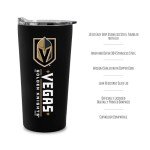 Rico Industries NHL Hockey Vegas Golden Knights 18oz Soft Touch, Easy Grip Tumbler