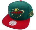 Mitchell & Ness Minnesota Wild NHL 2 Tone Side Patch Snapback Hat Cap - Green/Red