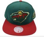 Mitchell & Ness Minnesota Wild NHL 2 Tone Side Patch Snapback Hat Cap - Green/Red