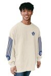 Blue 84 Standard NHL Officially Licensed Crewneck Sweatshirt Ringspun Ivory Sleeveshot