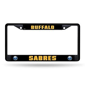 Rico Industries NHL Buffalo Sabres Black 12" x 6" Black Metal Car/Truck Frame Automobile Accessory