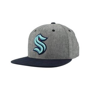 ZHATS Standard NHL Officially Licensed Adjustable Snapback Hat Chambray Heather Black, One Size