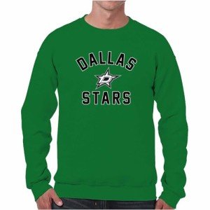 Wright & Ditson Adult NHL Gameday Crewneck Sweatshirt - Pre-Shrunk Fleece Blend - Officially Licensed Unisex Hockey Pullover (Dallas Stars - Kelly Green, X-Large)