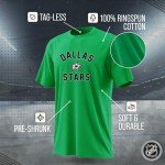 Wright & Ditson NHL Adult Game Day Unisex T-Shirt - 100% Cotton - Tagless Hockey Tee - Short Sleeve - Comfortable and Lightweight (Dallas Stars - Kelly Green, Large)