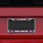 Rico Industries NHL Bling Chrome License Plate Frame with Glitter Accent, Colorado Avalanche