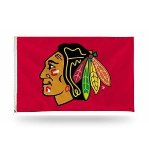 Rico Industries NHL Chicago Blackhawks 3-Foot by 5-Foot Single Sided Banner Flag with Grommets