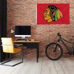 Rico Industries NHL Chicago Blackhawks 3-Foot by 5-Foot Single Sided Banner Flag with Grommets