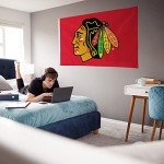 Rico Industries NHL Chicago Blackhawks 3-Foot by 5-Foot Single Sided Banner Flag with Grommets