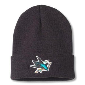 AMERICAN NEEDLE San Jose Sharks NHL National Hockey League Team Terrain Knit Beanie Cap, Black (24010A-SJS-BLK)