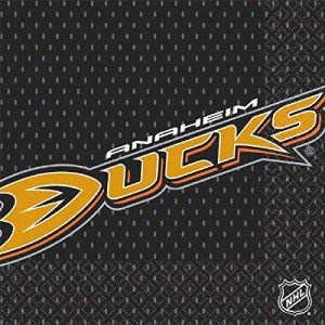 amscan Anaheim Ducks Party Napkins - 6 1/2" x 6 1/2" | Pack of 16, Black