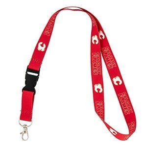 Desert Cactus Calgary Flames Lanyard NHL National Hockey League Car Keys ID Badge Holder Keychain Detachable Breakaway Snap Buckle (Lanyard 1 - Red)