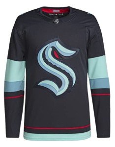 adidas Seattle Kraken Authentic Home Navy mens Long Sleeve Jersey (54 (X-Large))