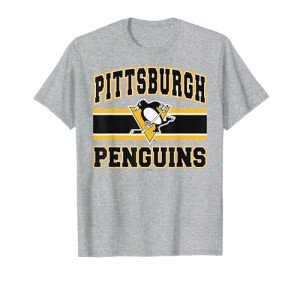 Pittsburgh Penguins Stripe Gray Officially Licensed T-Shirt