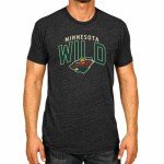 Wright & Ditson NHL Adult Powerplay Heathered Unisex T-Shirt - 100% Cotton - Tagless and Comfortable (Minnesota Wild - Black Heather, XXX-Large)