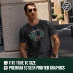 Wright & Ditson NHL Adult Powerplay Heathered Unisex T-Shirt - 100% Cotton - Tagless and Comfortable (Minnesota Wild - Black Heather, XXX-Large)