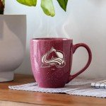 Rico Industries NHL Hockey Colorado Avalanche 16 oz Team Color Laser Engraved Speckled Ceramic Coffee Mug