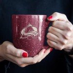 Rico Industries NHL Hockey Colorado Avalanche 16 oz Team Color Laser Engraved Speckled Ceramic Coffee Mug
