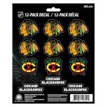 FANMATS 30784 NHL - Chicago Blackhawks 12 Count Mini Decal Sticker Pack 5 x 6.25 in.- Great Gift for Sports Fans - Works On Hard Surfaces - for Homes, Cars, Trucks, SUVs.
