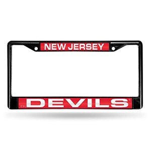 Rico Industries Ricepod NHL New Jersey Devils Black Black Laser Cut Chrome Frame 12" x 6" 12" x 6" Black Laser Cut Chrome Frame - Car/Truck/SUV Automobile Accessory