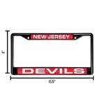 Rico Industries Ricepod NHL New Jersey Devils Black Black Laser Cut Chrome Frame 12" x 6" 12" x 6" Black Laser Cut Chrome Frame - Car/Truck/SUV Automobile Accessory