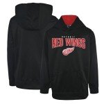 Outerstuff NHL Kids Youth 4-20 Power Play Logo Pullover Performance Hoodie Sweatshirt (Size 10-12, Detroit Red Wings - Black)