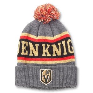 AMERICAN NEEDLE NHL Vegas Golden Knights National Hockey League Team Pillow Line Knit Beanie Cap (23012A-VGK-CHBG)
