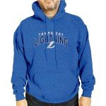 Wright & Ditson NHL Adult Unisex Powerplay Hooded Sweatshirt - Cotton Poly Fleece - Tagless and Comfortable (Tampa Bay Lightning - Royal, X-Large)