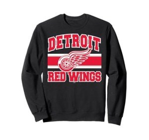 Detroit Red Wings Stripe Black Officially Licensed Sweatshirt
