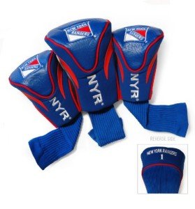 Team Golf NHL New York Rangers Contour Golf Club Headcovers (3 Count) Numbered 1, 3, & X, Fits Oversized Drivers, Utility, Rescue & Fairway Clubs, Velour lined for Extra Club Protection