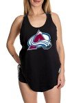 Calhoun NHL Colorado Avalanche Ladies Flowy Racerback Crochet Lace Tank Top Black