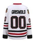 PSOOO Griswold #00 Movie Hockey Jerseys Stitched Letters and Numbers White