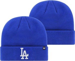 47 MLB Unisex-Adult Primary Logo Cuffed Knit Primary Logo Team Color Beanie Hat Cold Weather Hat, One Size (US, Alpha, One Size, Los Angeles Dodgers Blue)