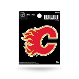 Rico Industries NHL Calgary Flames Die Cut Team Logo Short Sport Sticker
