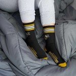 For Bare Feet NHL Pittsburgh Penguins 4 Stripe Deuce Crew Sock Team Color LARGE