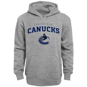 NHL Kids Youth 8-20 Official Team Lock Up Pullover Hoodie Sweatshirt (US, Numeric, 14, 16, Regular, Vancouver Canucks - Heather Grey)
