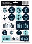 WinCraft NHL Seattle Kraken 5" x 7" Variety Sticker Sheet (17 Stickers, 1 Sheet)