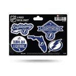 Rico Industries NHL Tampa Bay Lightning 5-PC Sticker Sheet 5 Pack Decal Sheet 6" x .25", White, 4.25 x 6