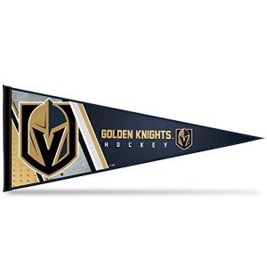 Rico Industries NHL Hockey Vegas Golden Knights Primary 12" x 30" Felt Wall Décor Pennant - Great for Home/Bed Room/Man Cave Décor