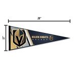 Rico Industries NHL Hockey Vegas Golden Knights Primary 12" x 30" Felt Wall Décor Pennant - Great for Home/Bed Room/Man Cave Décor