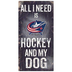 Fan Creations NHL Columbus Blue Jackets Unisex Columbus Blue Jackets Hockey and My Dog Sign, Team Color, 6 x 12