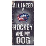 Fan Creations NHL Columbus Blue Jackets Unisex Columbus Blue Jackets Hockey and My Dog Sign, Team Color, 6 x 12