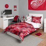 FOCO Detroit Red Wings NHL Team Color Bed in a Bag Comforter Bedding 5 Piece Set - Twin