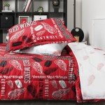 FOCO Detroit Red Wings NHL Team Color Bed in a Bag Comforter Bedding 5 Piece Set - Twin